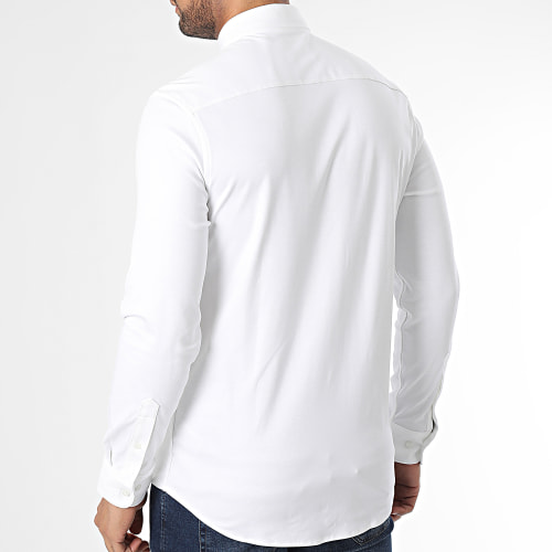 Chemise Manches Longues Smooth Cotton Slim 0858 Blanc