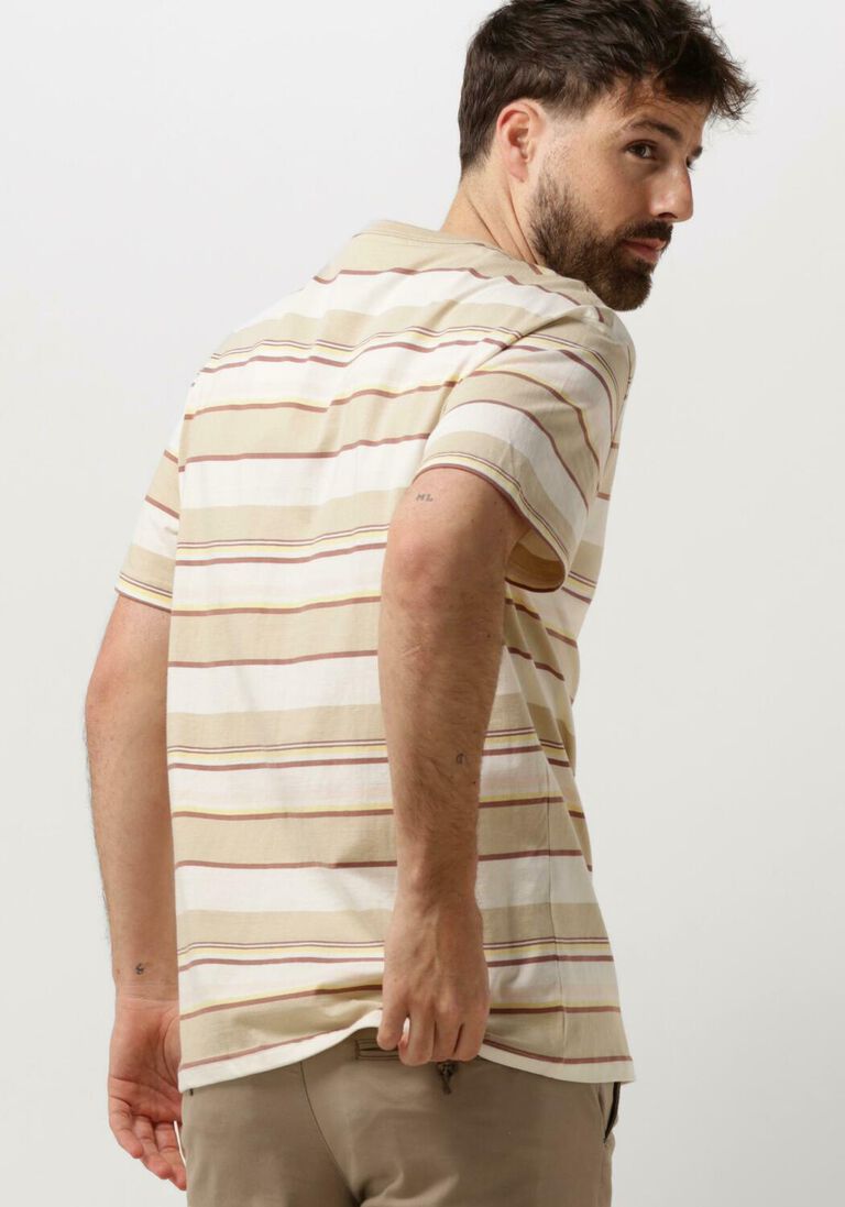 ANERKJENDT beige anerkjendt t-shirt akkikki s/s stripe tee