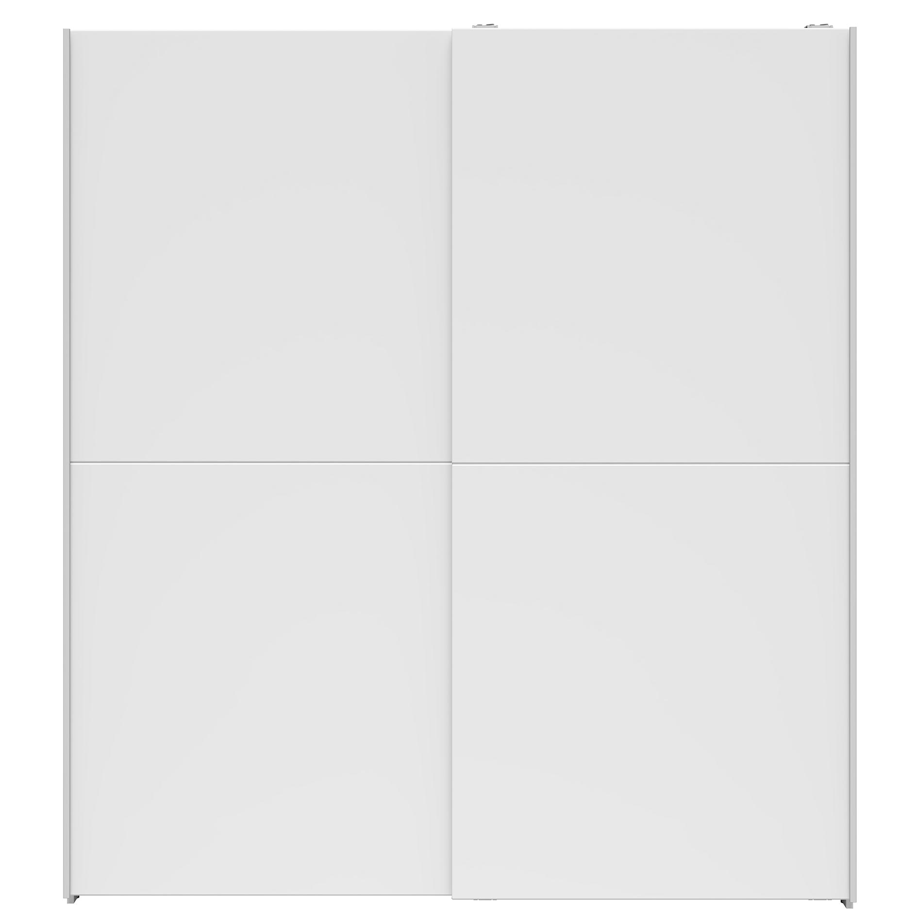 Schwebetürenschrank - weiß - 2 Kleiderstangen - 170 cm