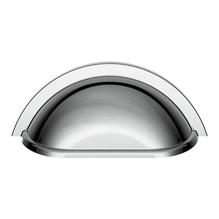Lot 6 poignées de meuble demi-ronde GoodHome Govlin effet chromé gris l.81mm x l.30mm x H. 30mm entraxe 64mm