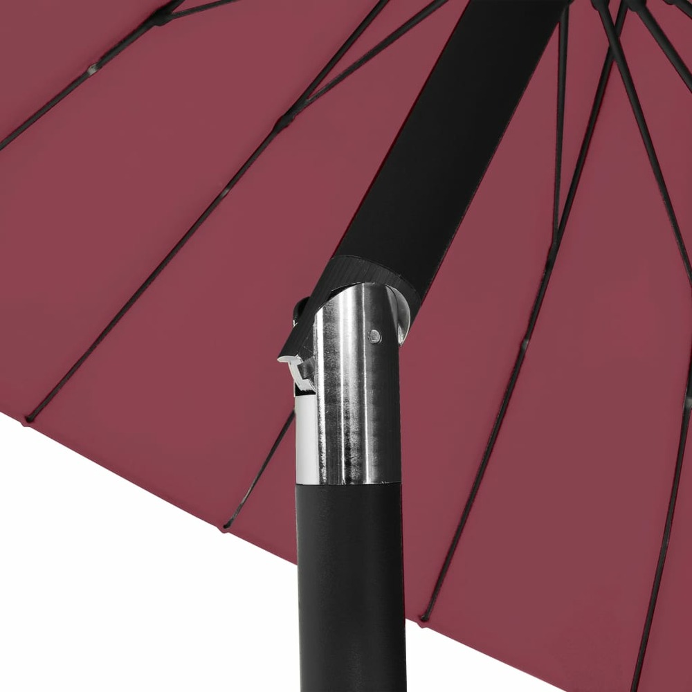Parasol d'extérieur avec mât en aluminium 270 cm bordeaux