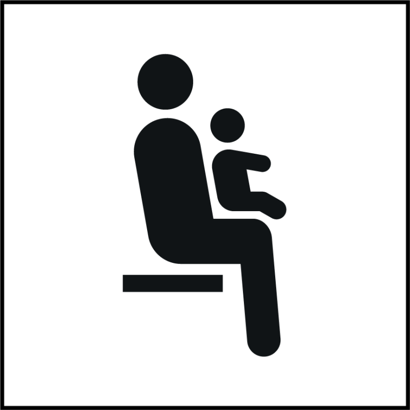 Panneau Siège prioritaire pour personnes avec enfant en bas âge - ISO 7001 en Gravoply