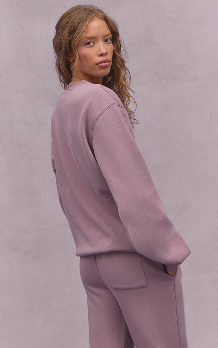 Mauve Sweatshirt Col Rond Oversize