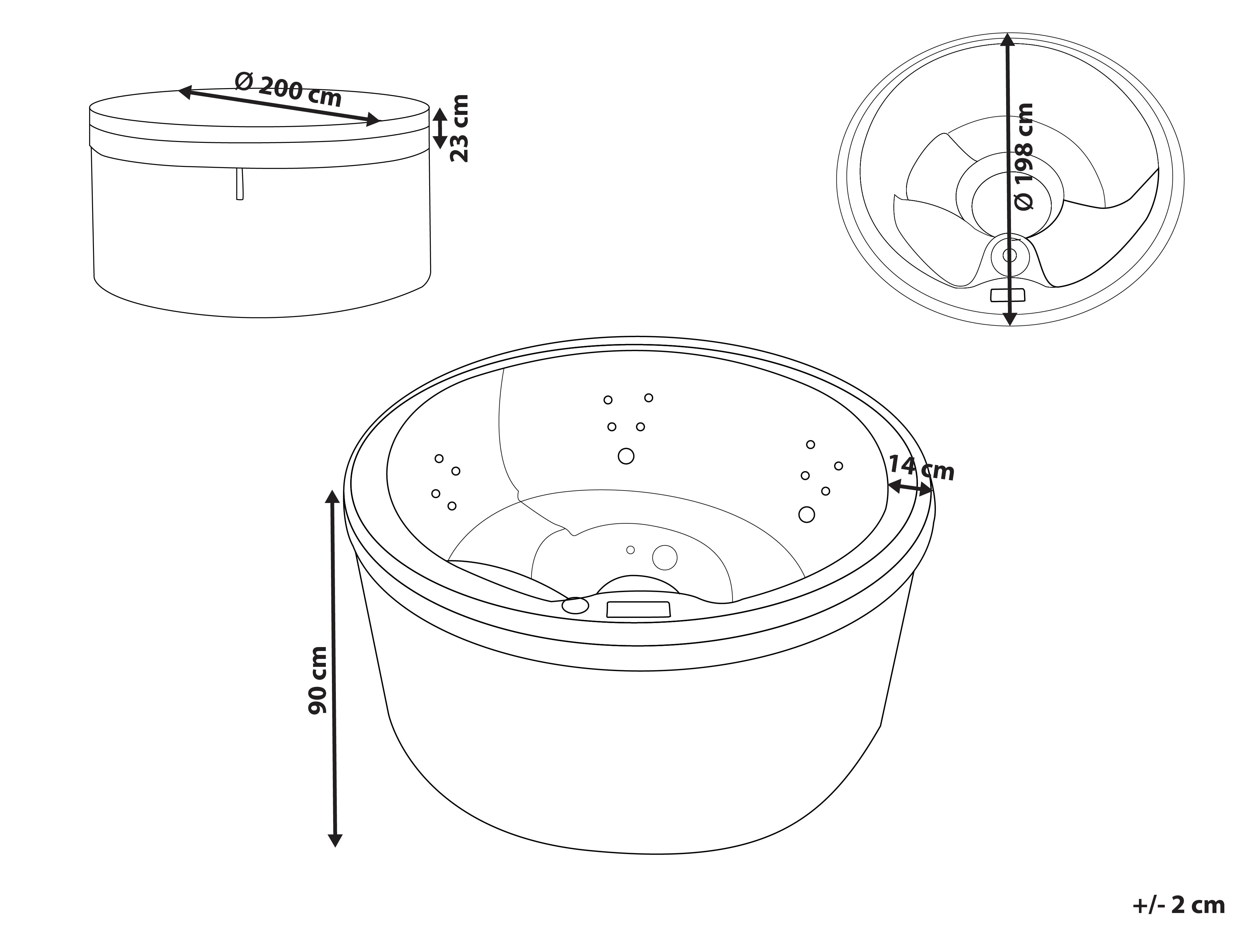 Buiten hottub met LED MARFIL Wit