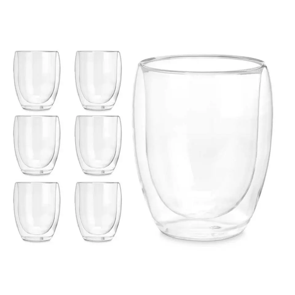 Vivalto dubbelwandige koffie/theeglazen - 6x - glas - 326 ml