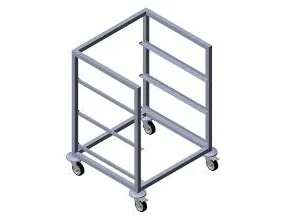 Stikvogn 3 stik 64x57.5x81 cm Rustfri stål til Opvaskekurve,stk