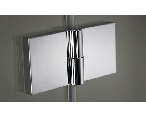 Schulte MasterClass R550 4-delige ronde douchewand, 80x80 cm, helder glas, chroom profiel, vierkante scharnieren