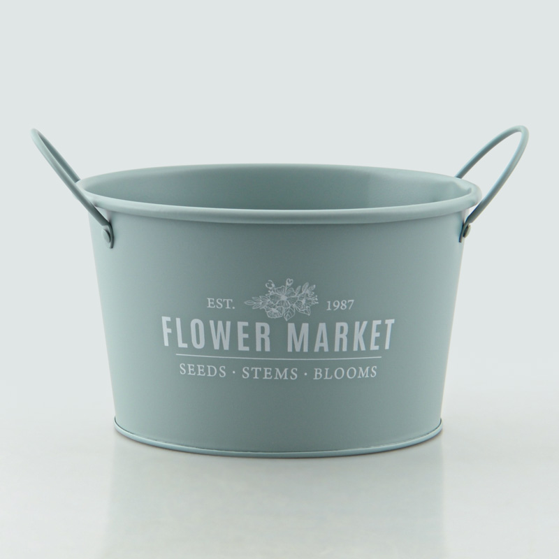 Cache pot métal large 'Flower Market'