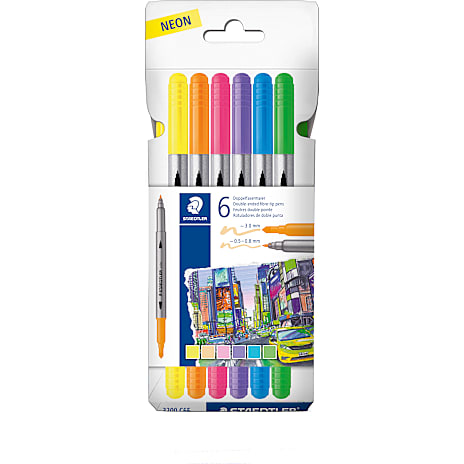 Staedtler duo tusser 6 stk. - neon