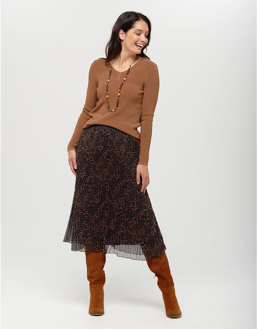Pull irisé marron