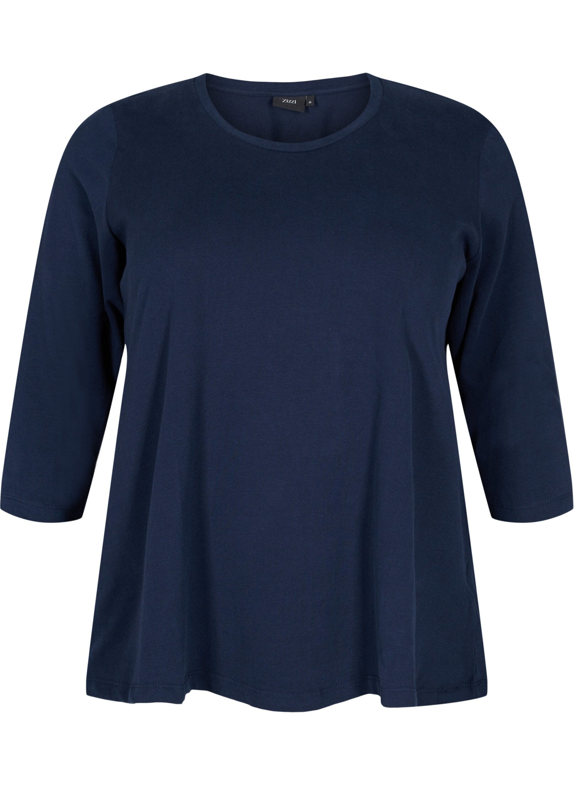 Basis bomulds t-shirt med 3/4 ærmer
