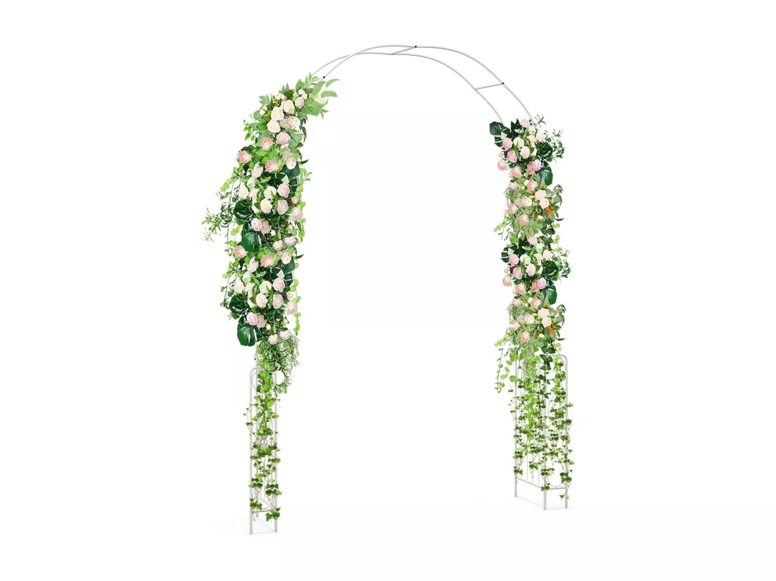 Arche de Jardin en Métal pour Plantes Grimpantes, Treillis De Jardin en Arc avec 6 Pieds Extérieur 167x37x240CM, Arche Décorative pour Mariage Fête et Cérémonie