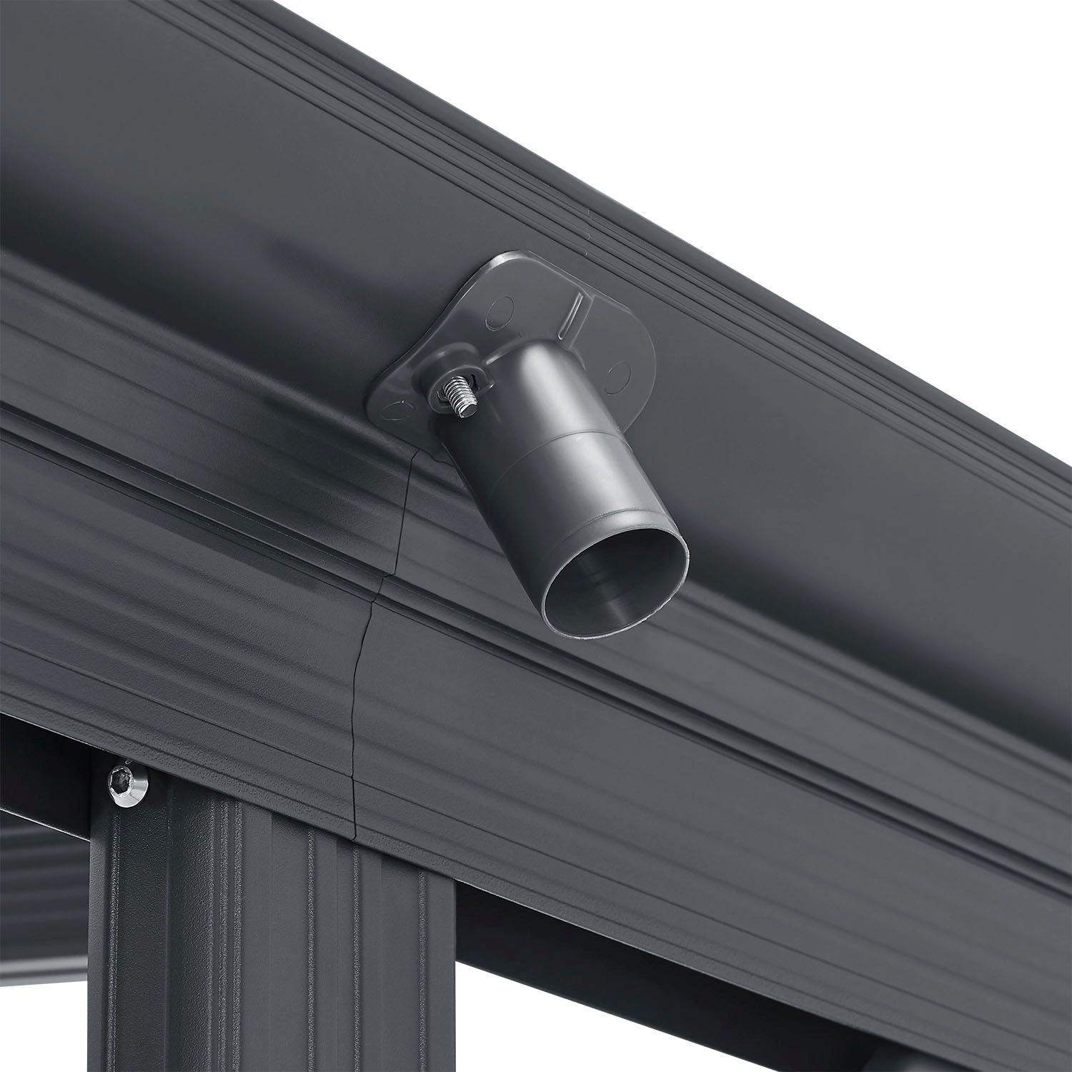 Juskys Carport mit Bogendach 5x3 m – freistehende Überdachung aus Aluminium mit Doppelstegplatten