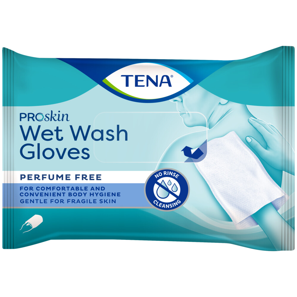 3x TENA Proskin Wet Wash Gloves Zonder Parfum8 stuks