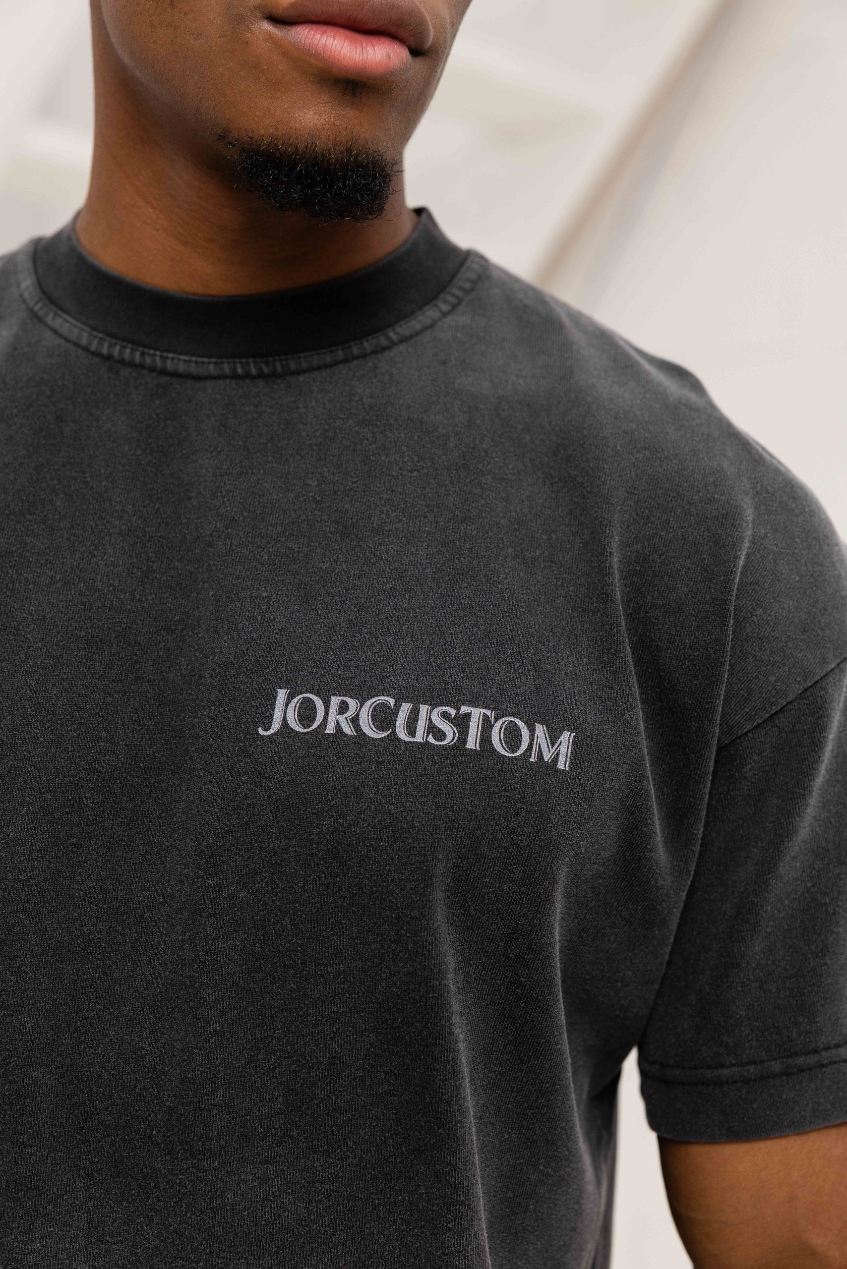Jorcustom Ribbon Loose Fit T-Shirt Heren Grijs