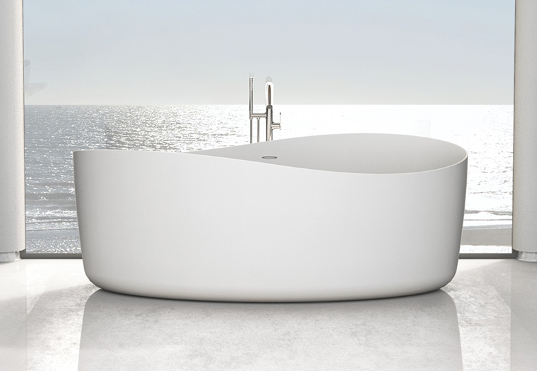 SSI Design Solid Harmony vrijstaand bad 175x100x65cm mat wit