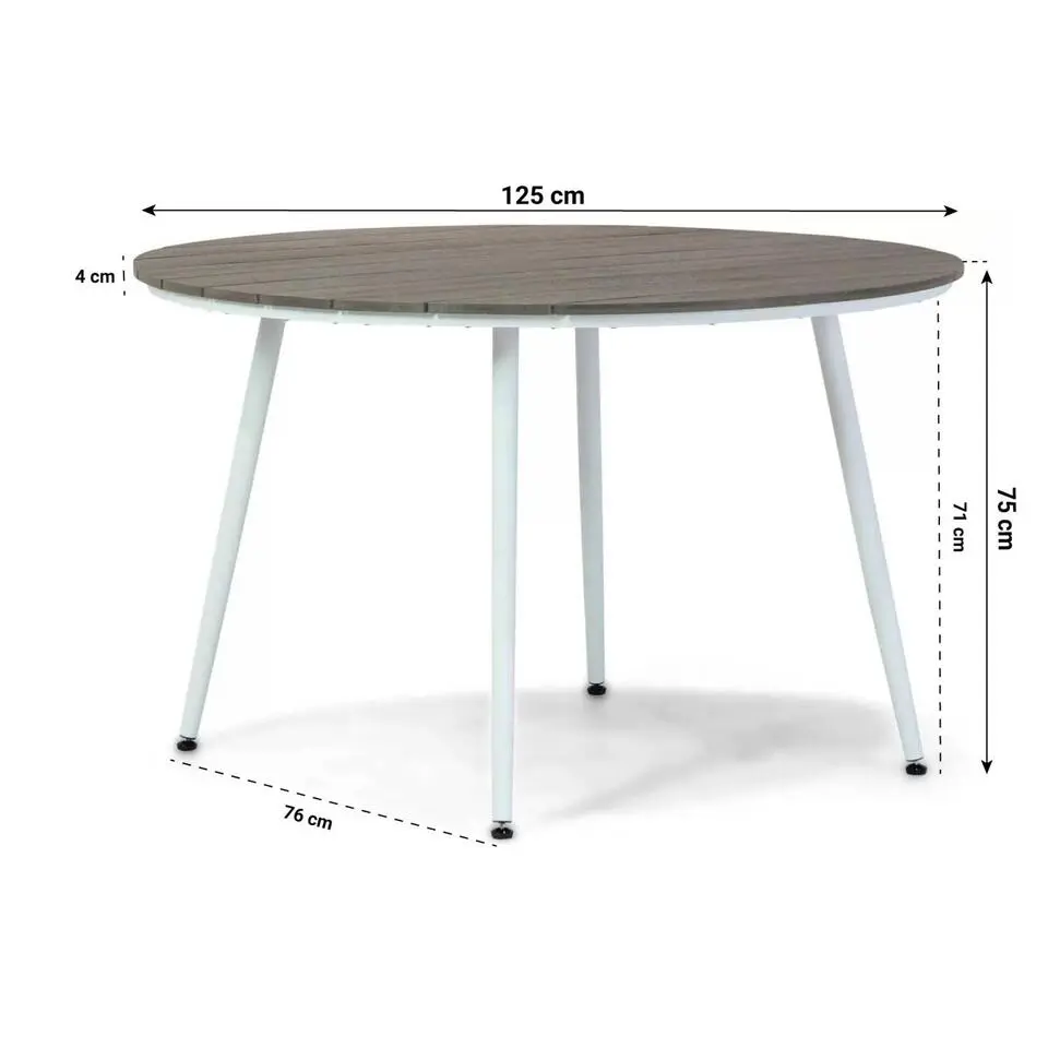 Tuinset Ronde tuintafels 4 personen 125 cm