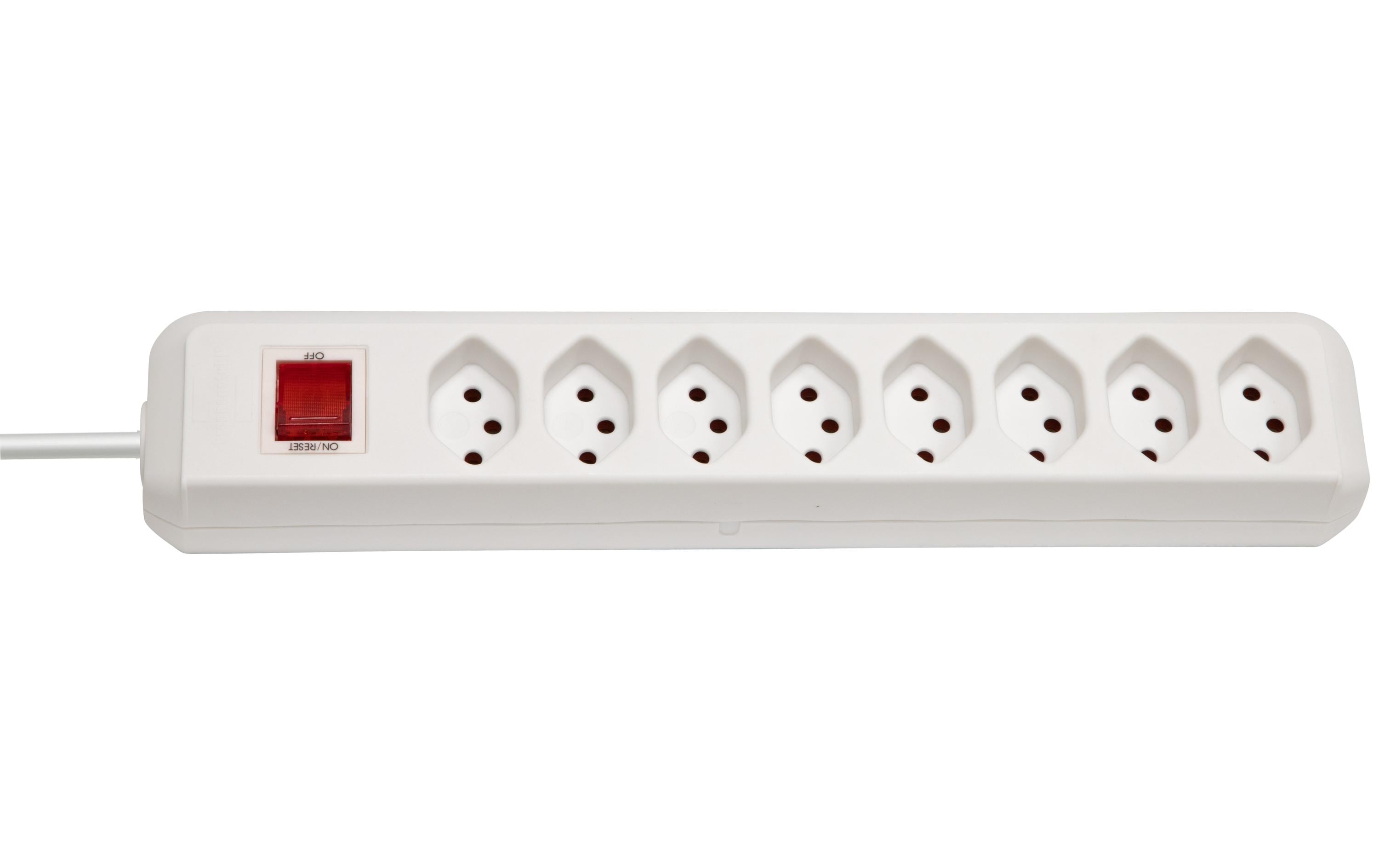 Steckdosenleiste cleverLINE 8x T13Mit Schalter (beleuchtet, 2-polig), weiss