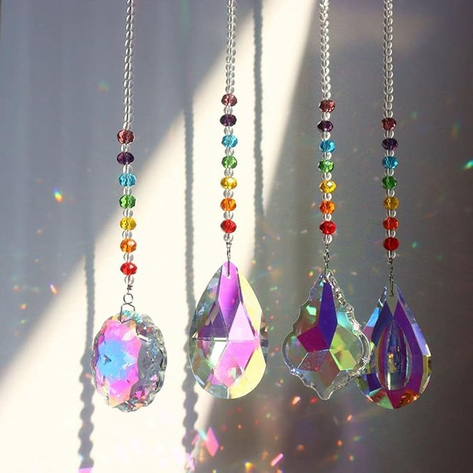 (35cm) Kristall Fenster Deko Regenbogen Windspiel Sonnenfänger Anhänger Outdoor Accessoire