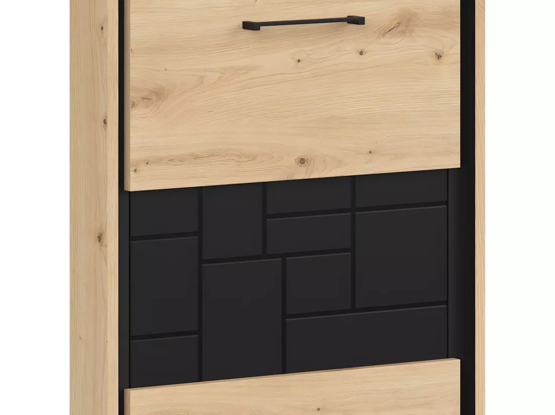 Vitrine 1 porte Elijah Bois et Noir