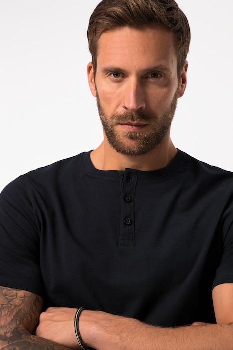 Henley, Basic, Knopfleiste, Halbarm