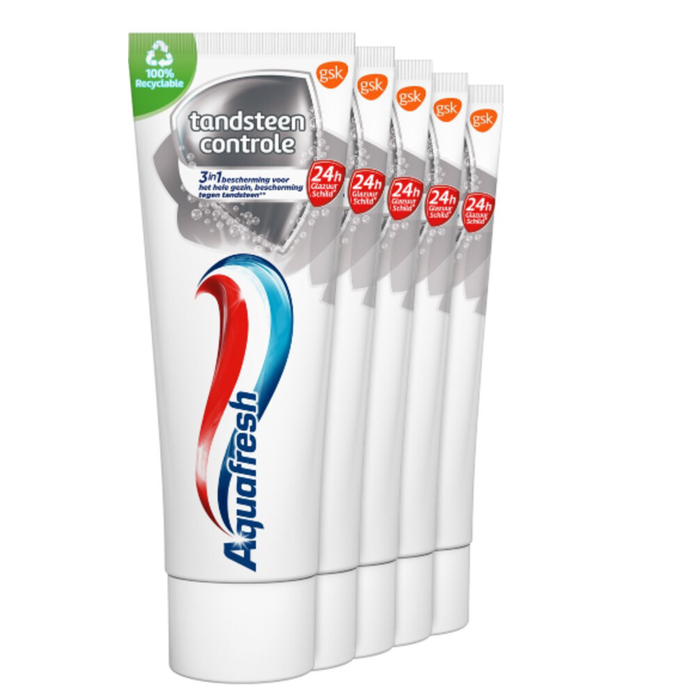 Aquafresh Tandpasta Tandsteen Controle Frisse Adem5 stuks