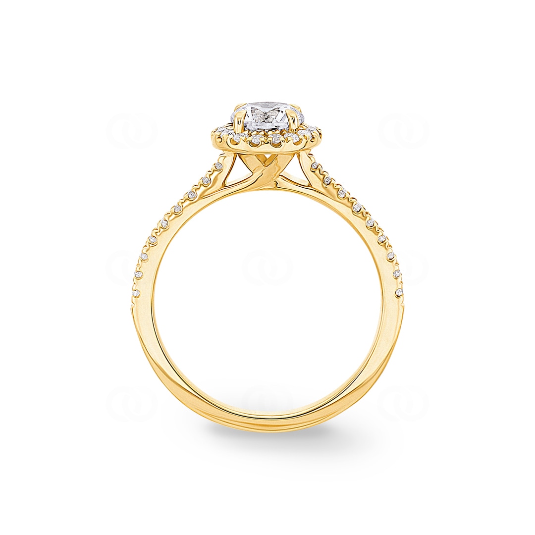 Halo Diamantring 750/18 K Gelbgold 0.99 ct G/si
