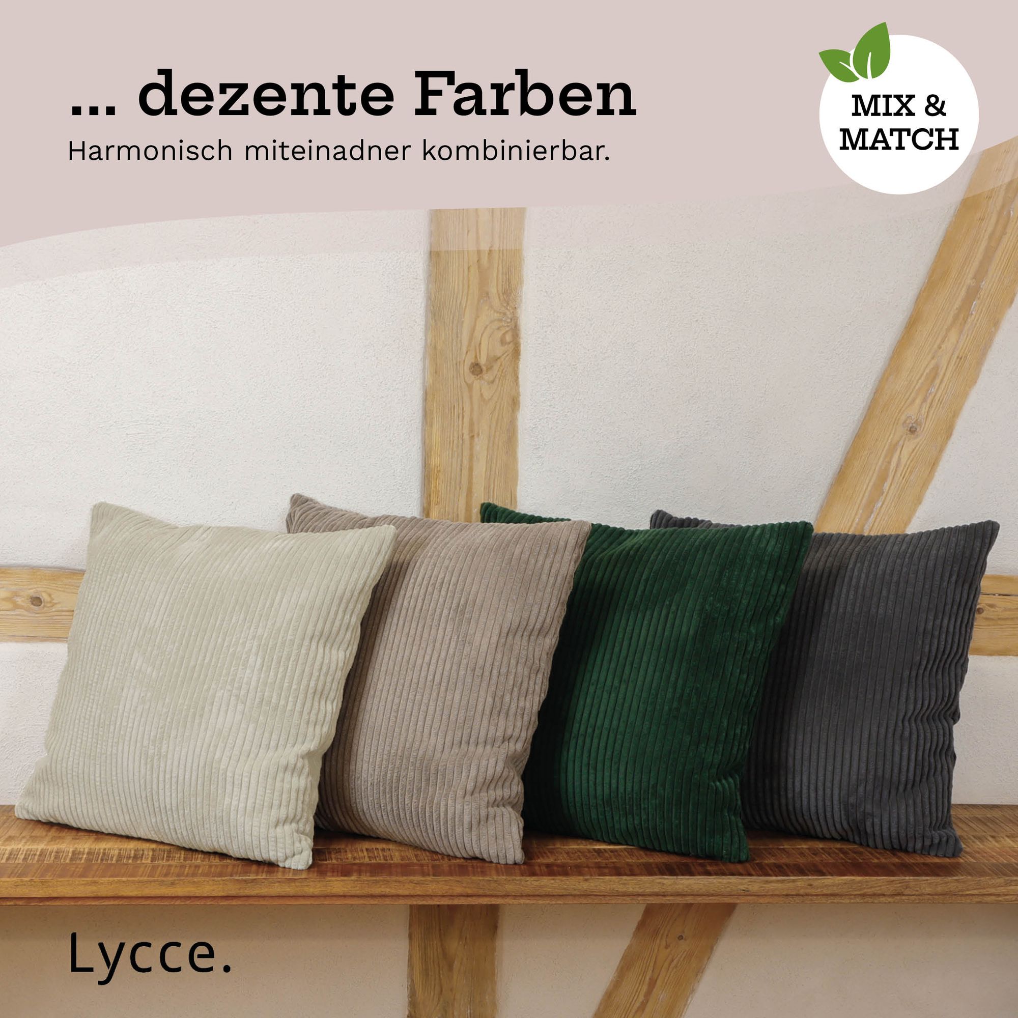 Lycce Kissenbezug aus trendigem Cordstoff (50 x 50 cm)