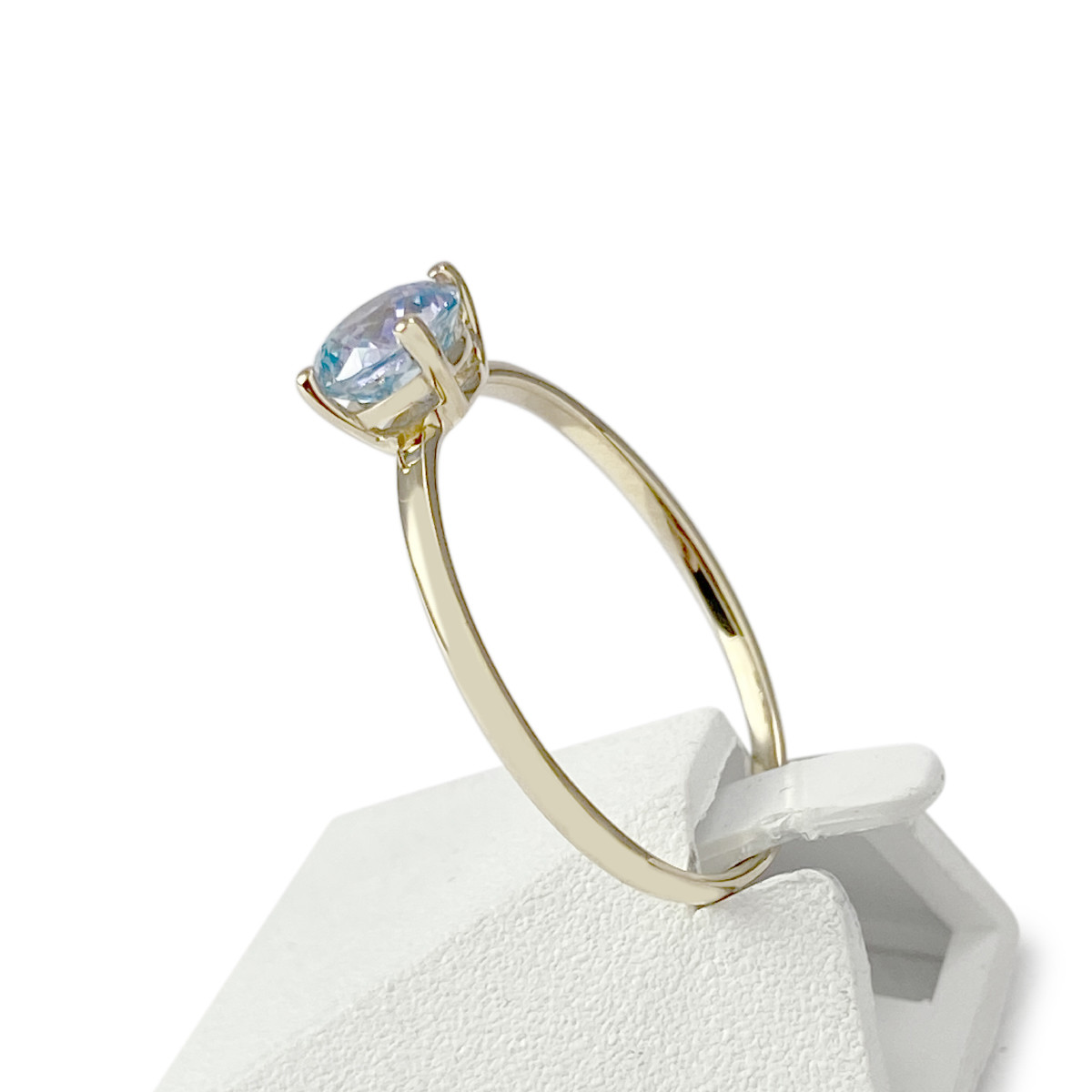 Bague d'occasion or 750 jaune pierre imitation