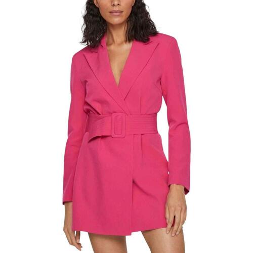 Vila - VIGERY L/S V-NECK SHORT DRESS Rosa