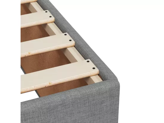 Sommier à lattes de lit avec matelas Gris clair 140x190cm Tissu