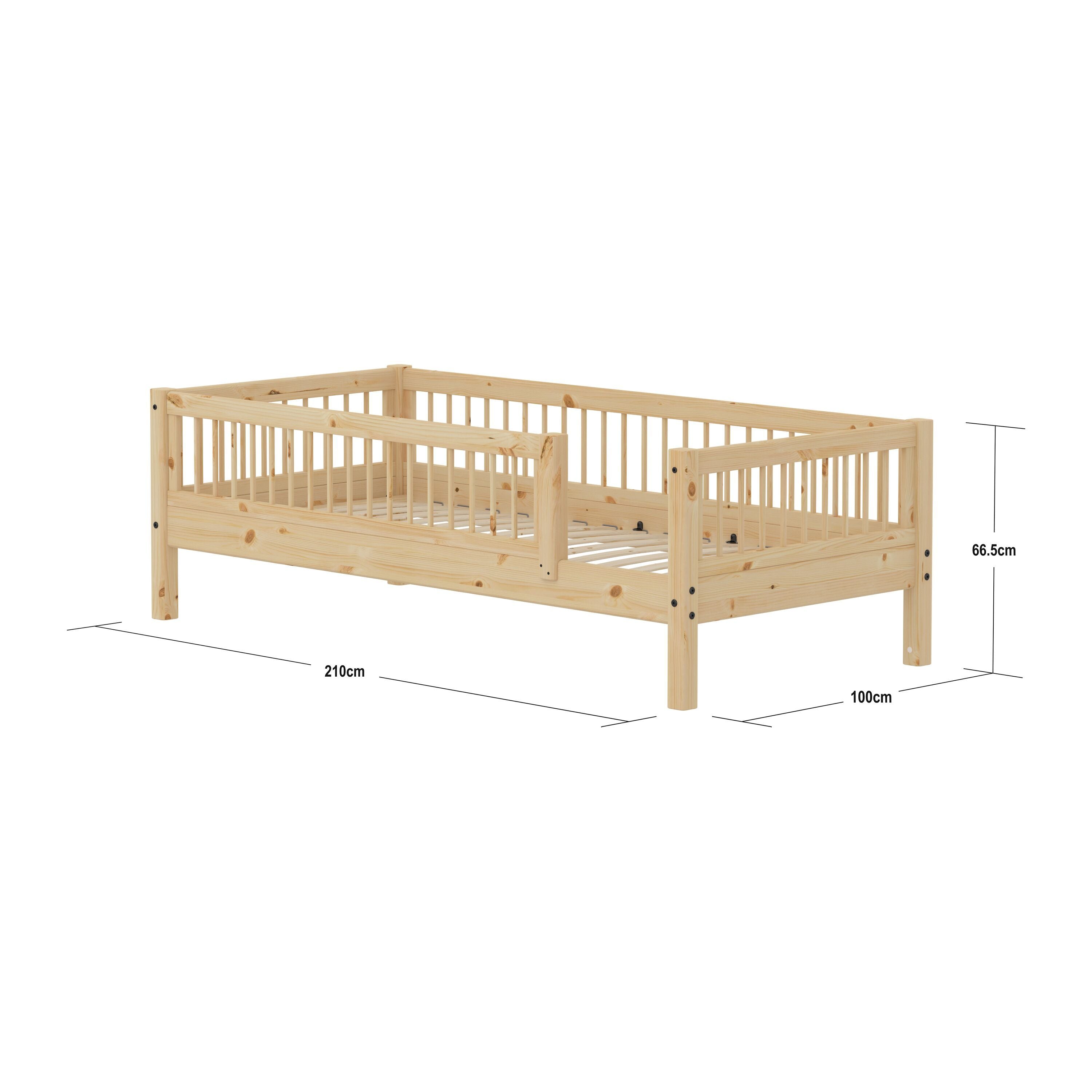 Flexa CLASSIC Einzelbett - Natur / B: 100.0 cm x T: 210.0 cm x H: 67.0 cm