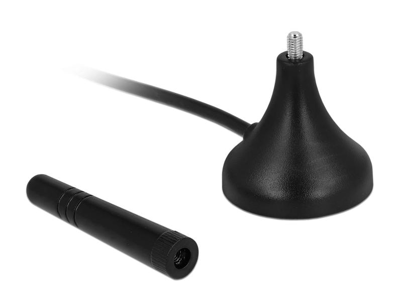 Delock LTE-Antenne SMA, 0.7-2.6GHz, 72mm, 2dBi SMA 2 dBi Ru Delock LTE Antenne SMA Stecker 1 - 2 dBi starr omnidirektional mit magnetischem Standfuss und Anschlusskabel RG-174 A/U 3 m outdoor schwarz