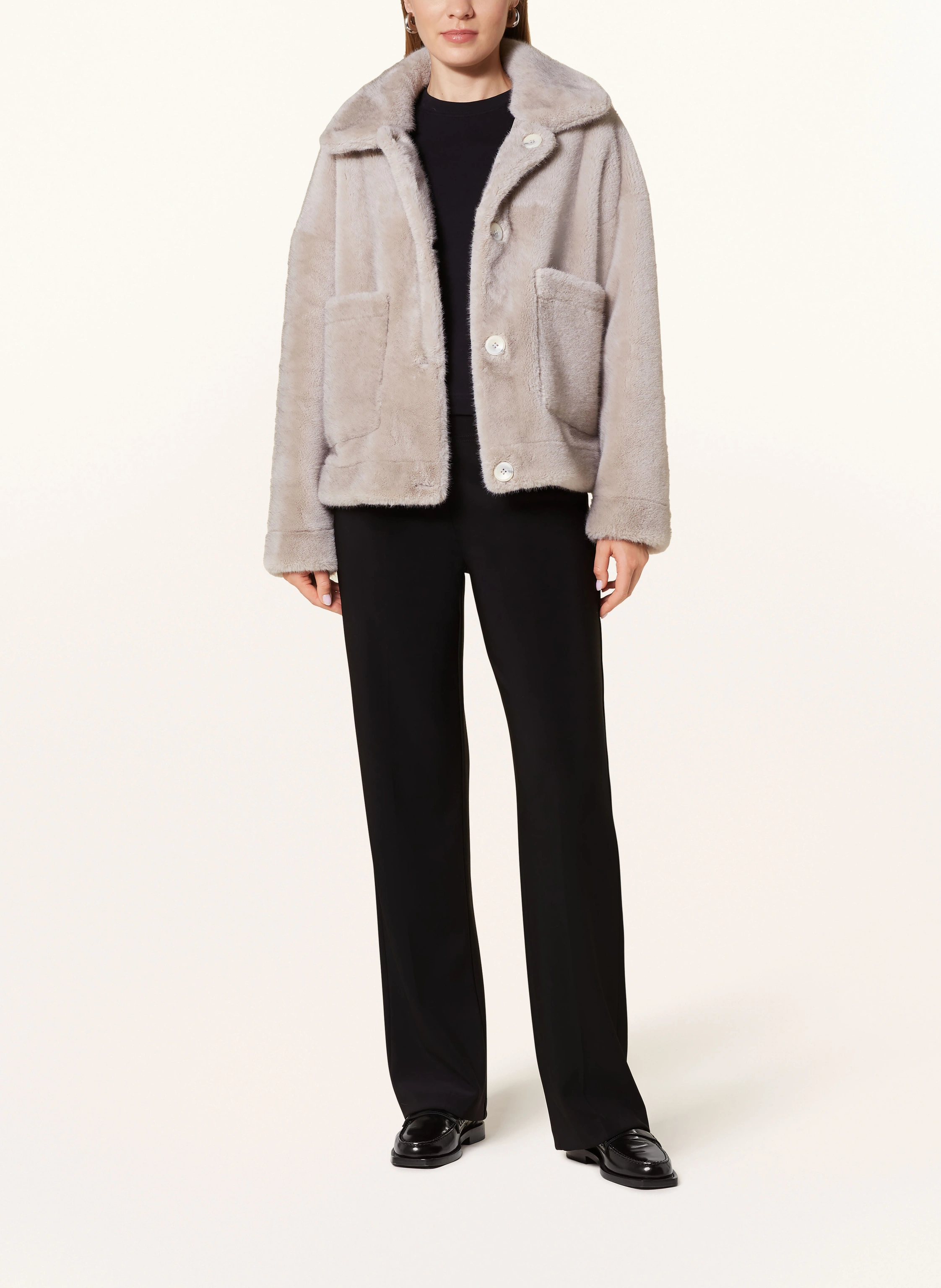 REPEAT Kunstpelz-Jacke zum Wenden