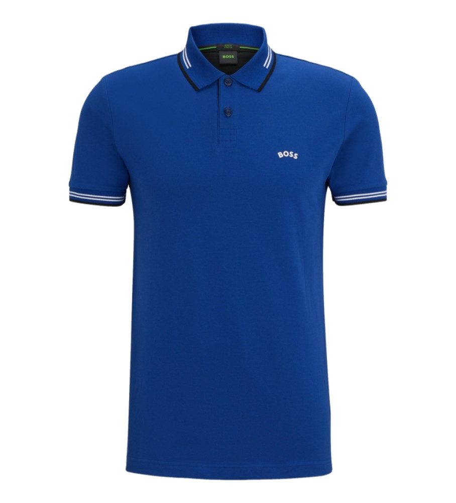 BOSS Polo Paul Curvado Azul Marinho