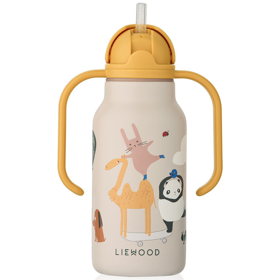 liewood rvs thermosfles kimmie - around the world - sandy - 250 ml
