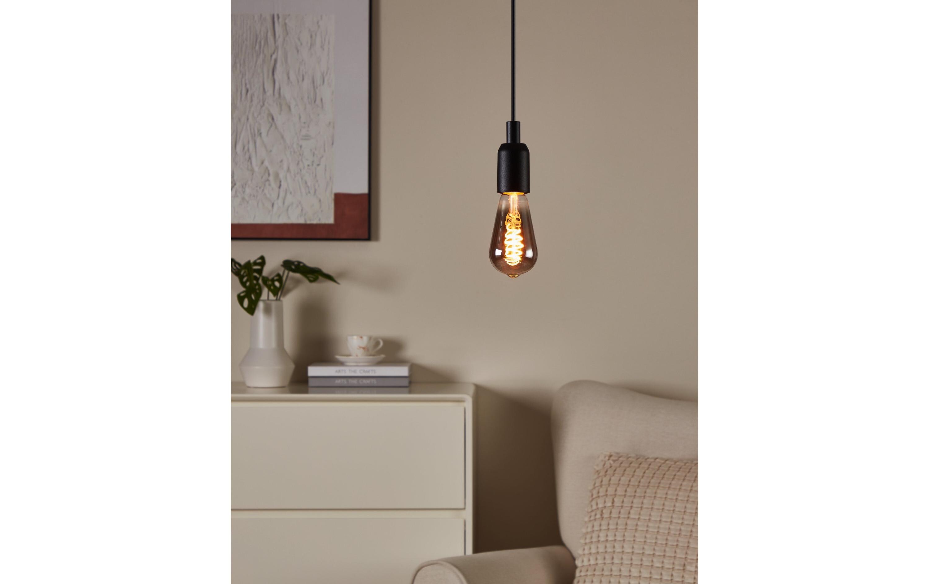 Lampe 4 W E27 WarmweissSmart-Home Connect.z LED Leuchtmittel aus schwarz bedampftem Glas