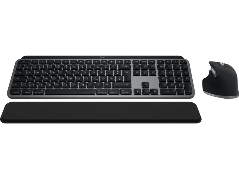 Logitech Tastatur-Maus-Set MX Keys S Combo for Mac QWERTZ ( Komfortables QWERTZ (DE) Tastatur- und Maus-Set mit Multi-Device Kopplung und intelligenter Tastaturbeleuchtung – Entwickelt für Mac