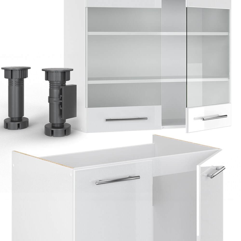 Vicco Küche FAME-LINE Küchenzeile Einbauküche 240cm WeißHochglanz
