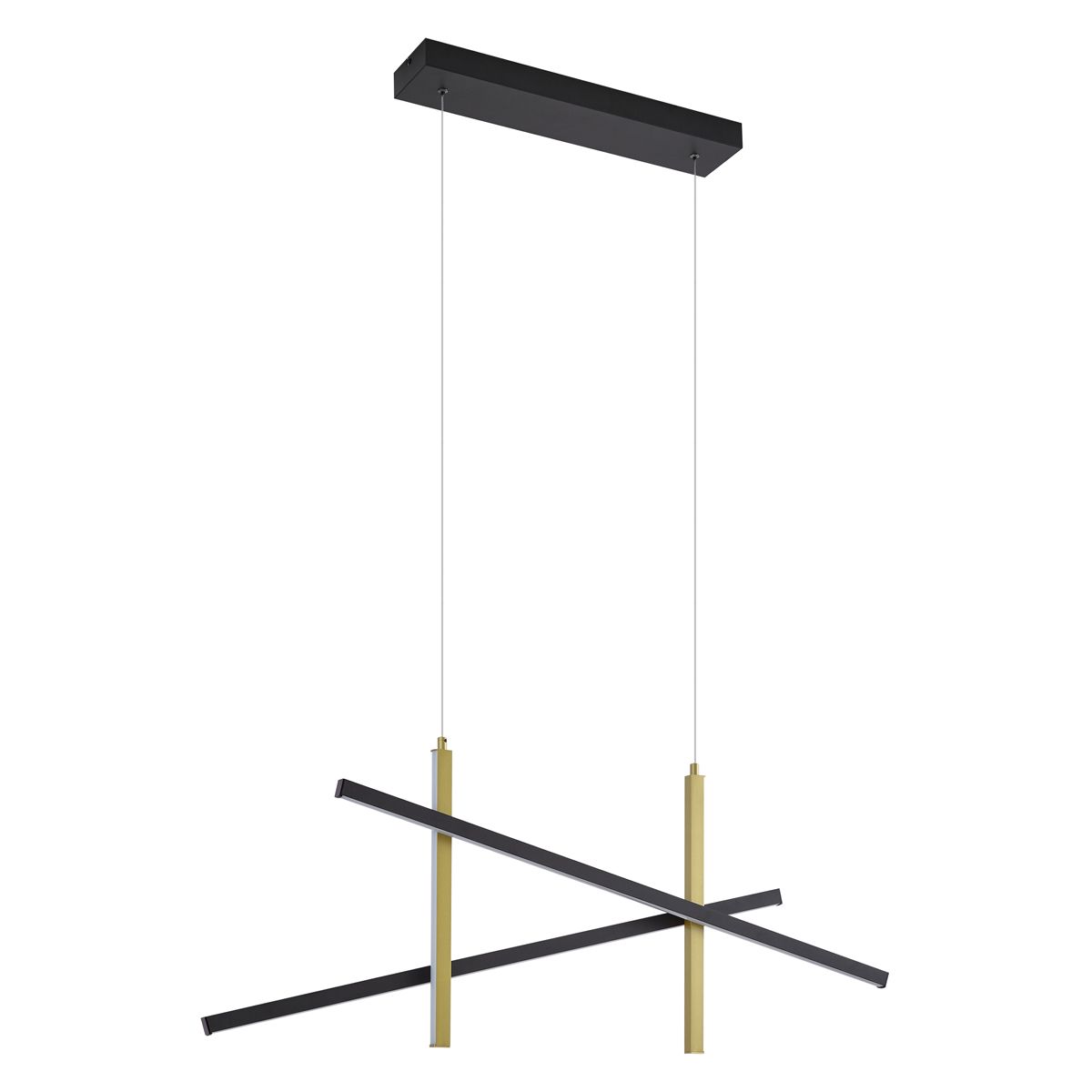 Design hanglamp X zwart met goud incl. LED 3-staps dimbaar - Joy