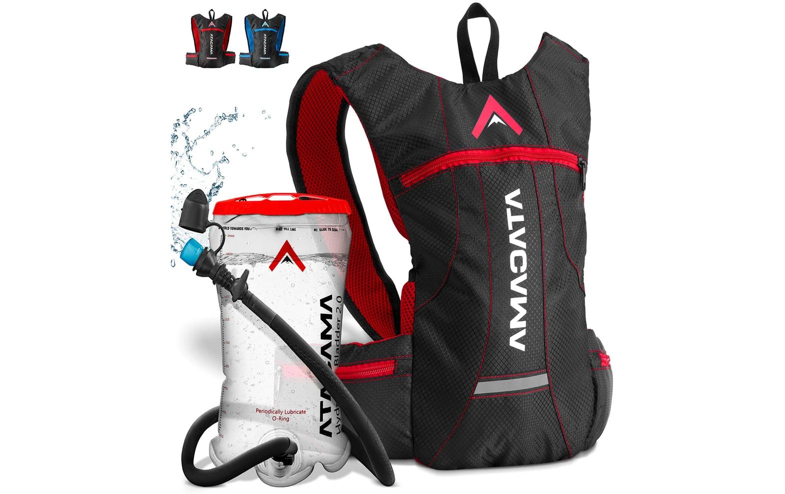 Atacama Backpack mit Trinkblase rotMultifunktionaler Rucksack mit Trinkfach