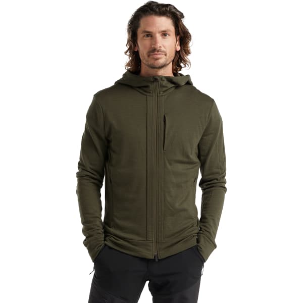 Veste polaire randonnée ICEBREAKER QUANTUM III LS ZIP HOODIE LODEN