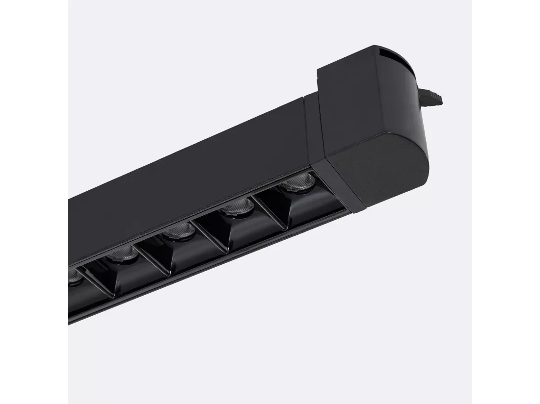 Spot Linéaire LED sur Rail Triphasé 15W UGR13 6000K Noir
