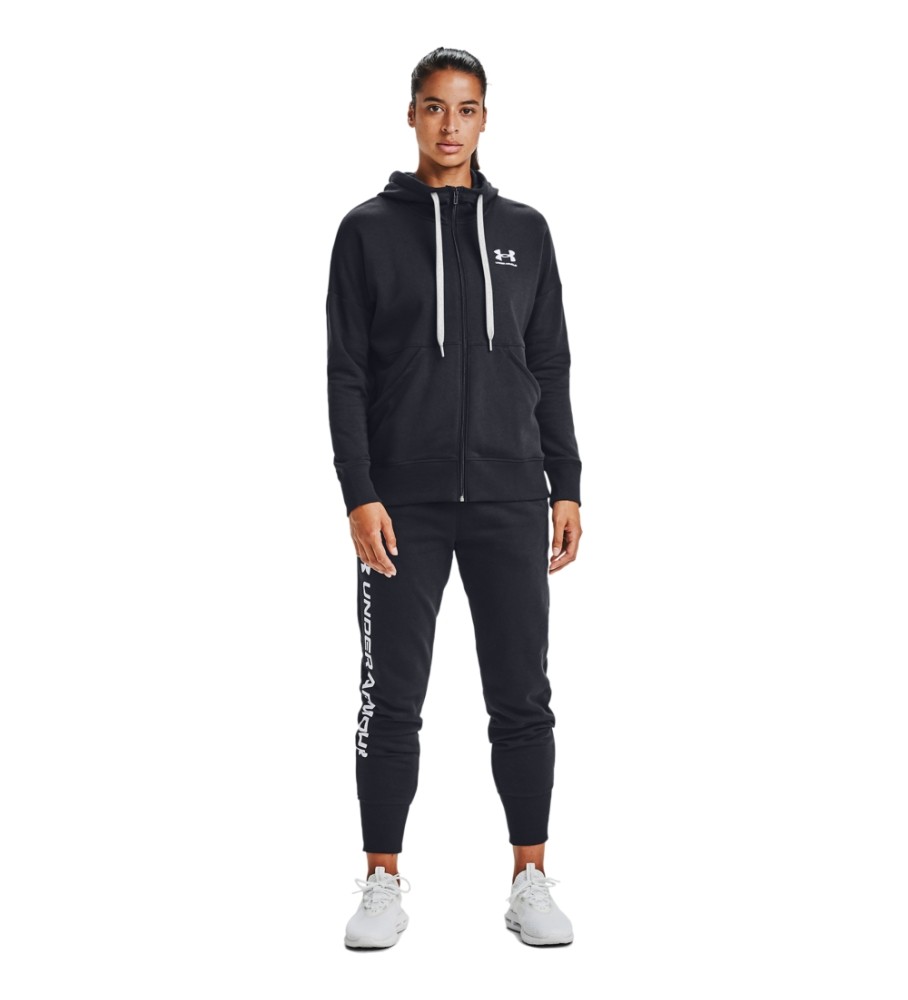 Moletom com capuz e zíper Under Armour UA Rival, preto