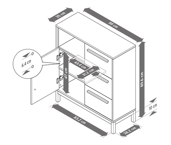 Bad-Sideboard »Eklund«, anthrazit