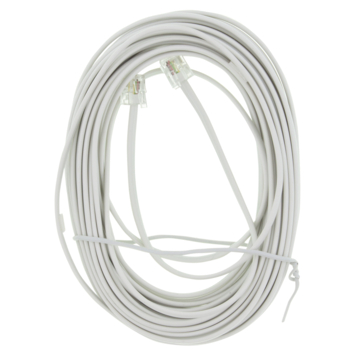 Q-Link telefoon aansluitsnoer modulair 2RJ11 plug 10 meter wit