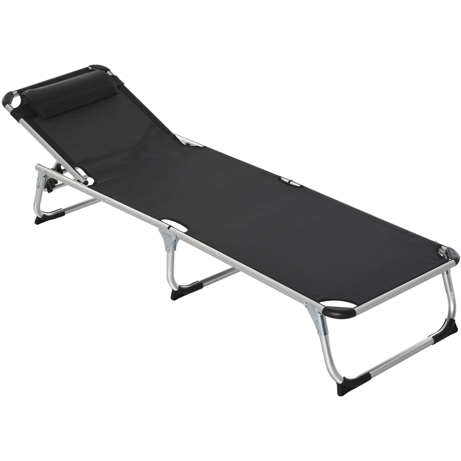 Outsunny Gartenliege 5-stufig verstellbar schwarz