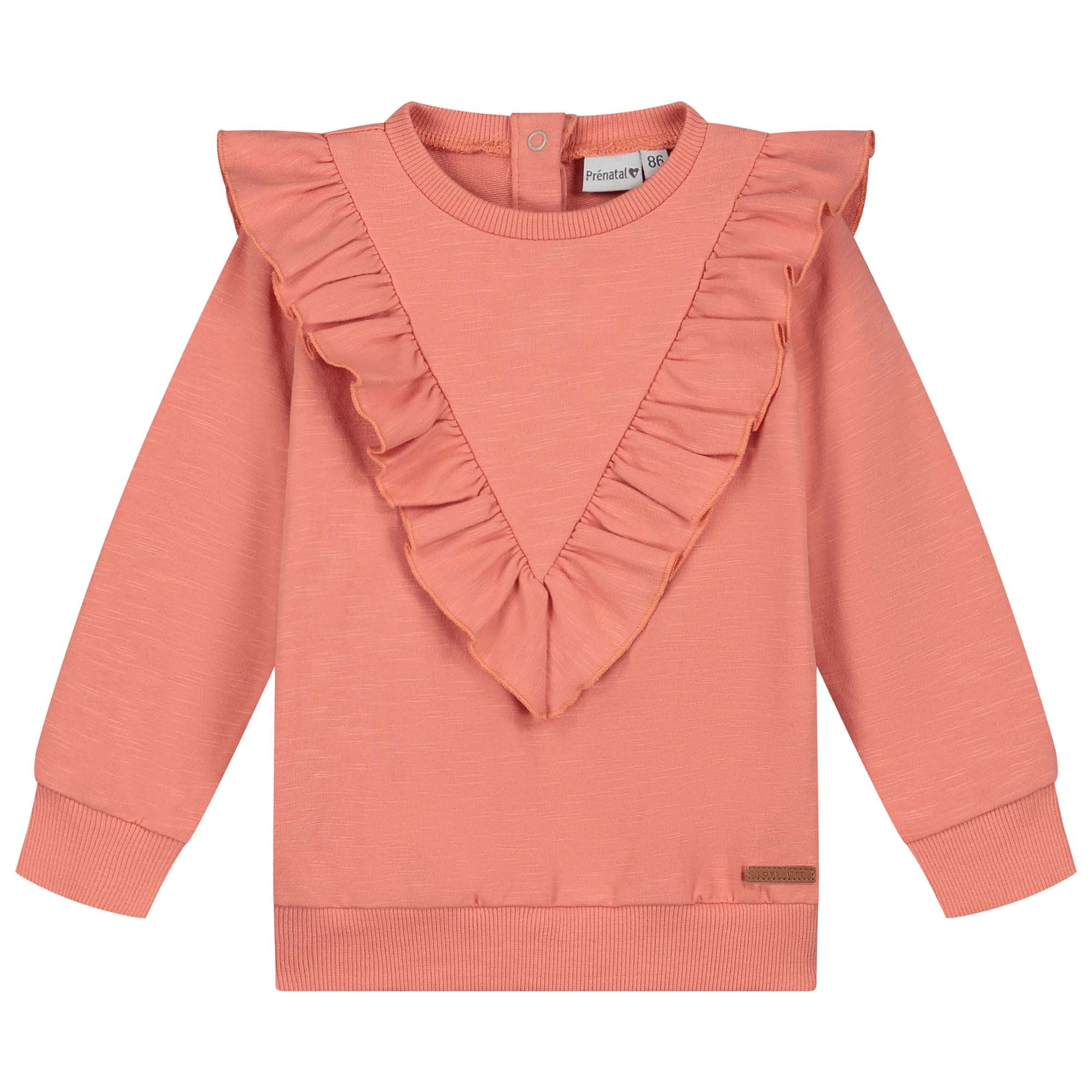 Prénatal peuter sweater lange mouwen effen oranje