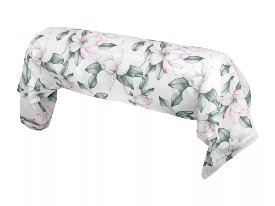 Taie de traversin 140x43 cm percale coton MAGNOLIA vert sauge