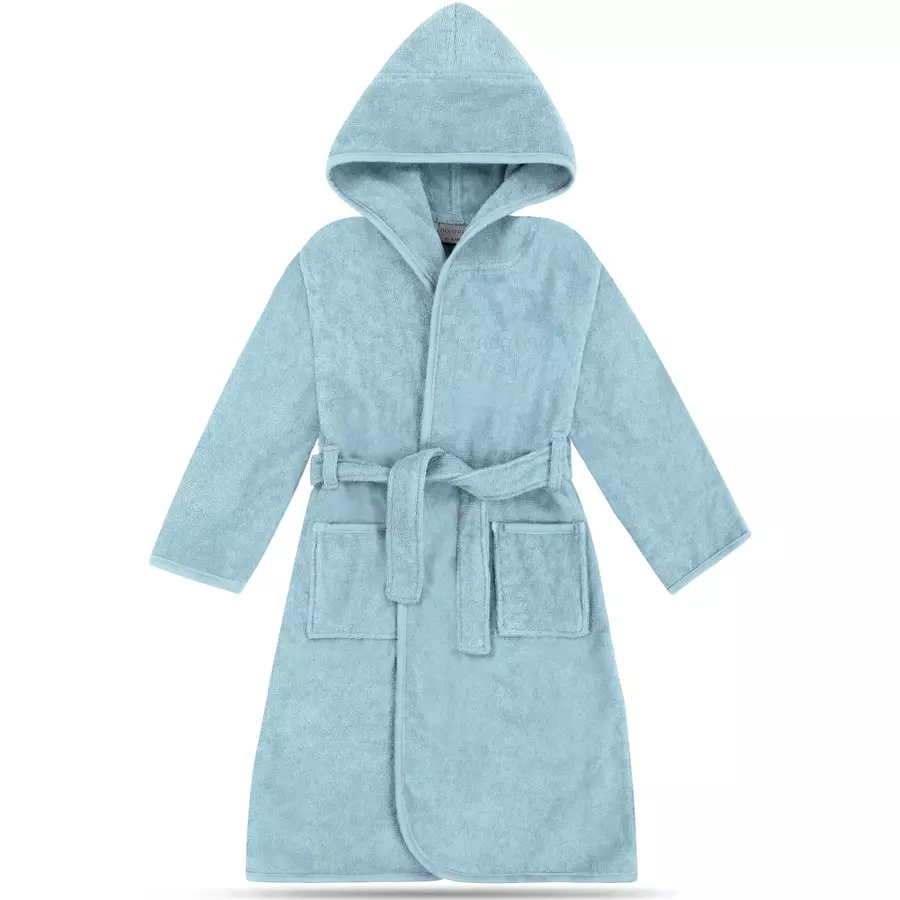 normani Kinder Bademantel aus Bio-Baumwolle Ljubljana Hellblau